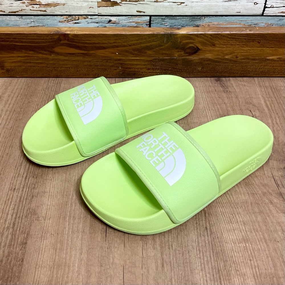 Women's The North Face Base Camp III Lime Green Neon Sandals Slides Size 6